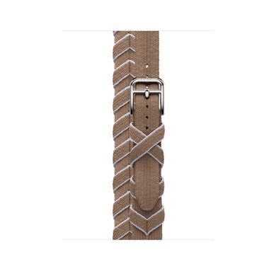 Ремінець Apple Watch Hermès - 42mm Beige de Weimar/Blanc Bridon Attelage Double Tour (MDFQ4)