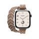 Ремінець Apple Watch Hermès - 42mm Beige de Weimar/Blanc Bridon Attelage Double Tour (MDFQ4)