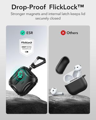Чохол ESR Cyber FlickLock Case (HaloLock) with MagSafe для AirPods 4 - Чорний