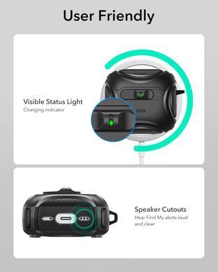 Чохол ESR Cyber FlickLock Case (HaloLock) with MagSafe для AirPods 4 - Чорний