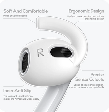 Прозорі силіконові накладки-гачки для AirPods 3