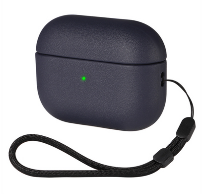 Темно-синий полиуретановый чехол со шнурком для AirPods Pro 2