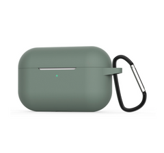 Зеленый силиконовый чехол с карабином для AirPods Pro 1