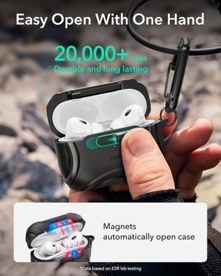 Чохол ESR Cyber FlickLock Snap-and-Charge Bundle with MagSafe для AirPods Pro 2 - Чорний