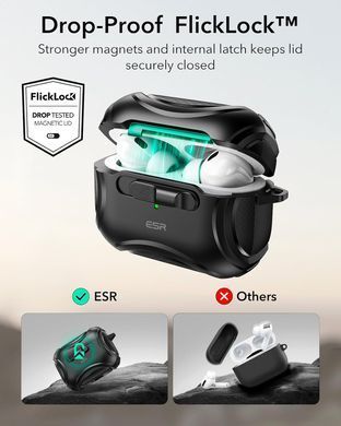 Чохол ESR Cyber FlickLock Snap-and-Charge Bundle with MagSafe для AirPods Pro 2 - Чорний