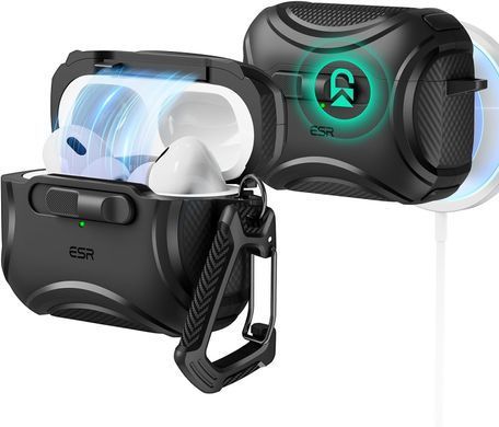Чохол ESR Cyber FlickLock Snap-and-Charge Bundle with MagSafe для AirPods Pro 2 - Чорний