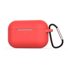 Красный силиконовый чехол с карабином для AirPods Pro 1