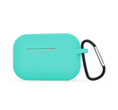 Бирюзовый силиконовый чехол с карабином для AirPods Pro 1