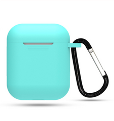 Чехол силиконовый с карабином для AirPods 1 / 2 - Бирюзовый