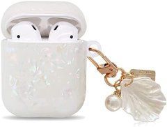 Чохол силіконовий з брелоком для AirPods 1 / 2 - Перлинний
