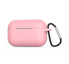 Нежно-розовый силиконовый чехол с карабином для AirPods Pro 1