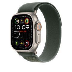 Ремешок Apple 49mm Green Trail Loop - S/M - Natural Titanium Finish (MXTN3)