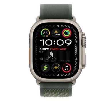 Ремешок Apple 49mm Green Trail Loop - M/L - Natural Titanium Finish (MXTN3)