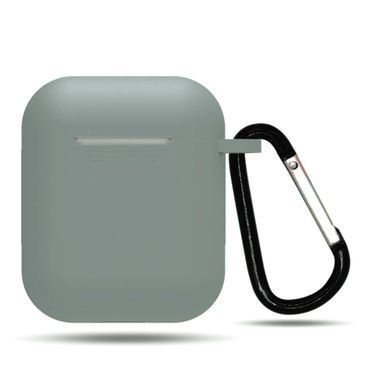 Чехол силиконовый с карабином для AirPods 1 / 2 - Серый