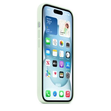 Чехол Apple iPhone 15 Silicone Case with MagSafe - Soft Mint (MWNC3)