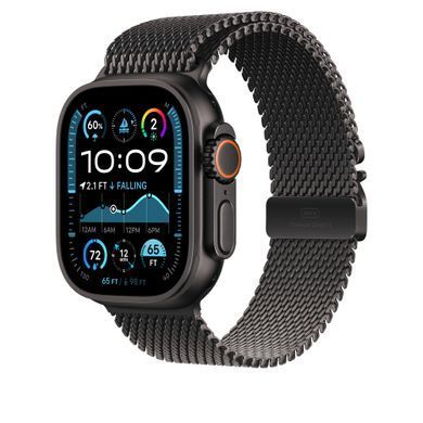 Ремінець Apple 49mm Black Titanium Milanese Loop - Medium (MXKG3)