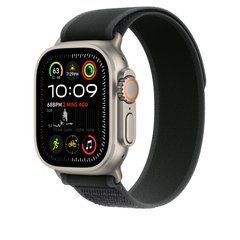 Ремешок Apple 49mm Black Trail Loop - S/M - Natural Titanium Finish (MXTQ3)