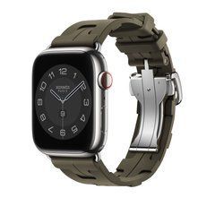 Ремнінець Apple Watch Hermès - 45mm Kaki Kilim Single Tour (MTJ23)