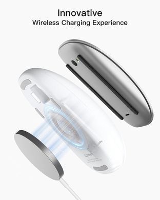 Ергономічний чохол з бездротовою зарядкою для Apple Magic Mouse - Білий