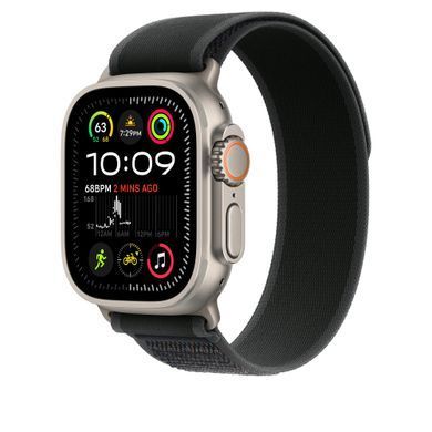 Ремешок Apple 49mm Black Trail Loop - S/M - Natural Titanium Finish (MXTQ3)