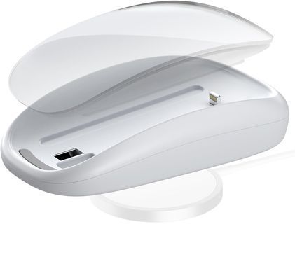 Ергономічний чохол з бездротовою зарядкою для Apple Magic Mouse - Білий