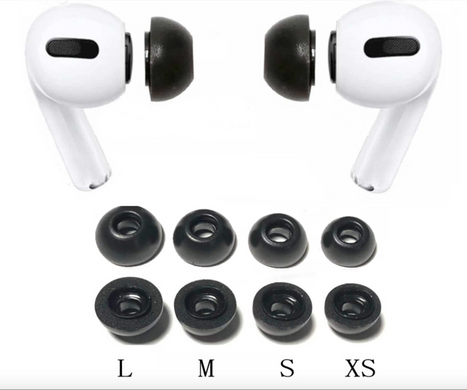 Комплект чорних пінних амбушюр для AirPods Pro - 4 розміри