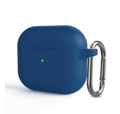 Синий силиконовый чехол с карабином для AirPods 3