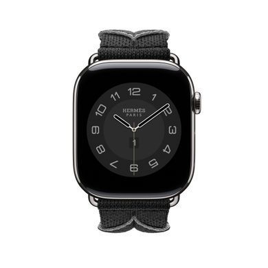 Ремінець Apple Watch Hermès - 46mm Noir/Gris Bridon Single Tour (MDFT4)