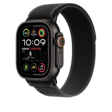 Ремінець Apple 49mm Black Trail Loop - M/L- Black Titanium Finish (MYQ63)