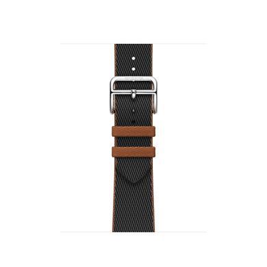 Ремінець Apple Watch Hermès - 41mm Noir/Gold Twill Jump Single Tour (MTHE3)