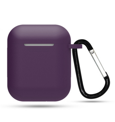 Чохол силіконовий з карабіном для AirPods 1 / 2 - Темно-фіолетовий