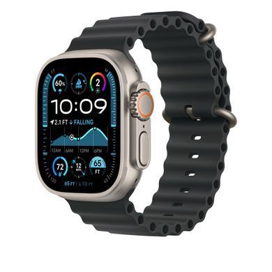 Ремешок Apple 49mm Black Ocean Band - Natural Titanium Finish (MXTL3)