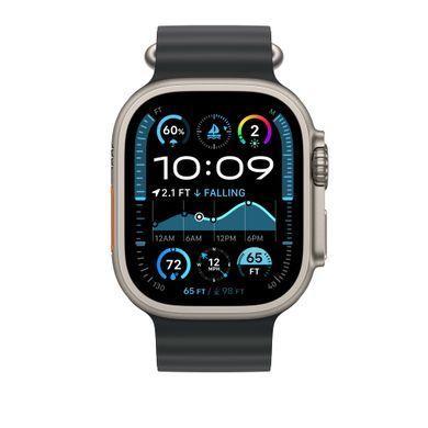 Ремешок Apple 49mm Black Ocean Band - Natural Titanium Finish (MXTL3)