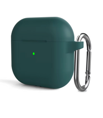 Чохол силіконовий з карабіном для AirPods 4 - Темно-зелений
