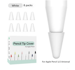 Колпачок силиконовый для наконечника Apple Pencil (8 шт) - Белый