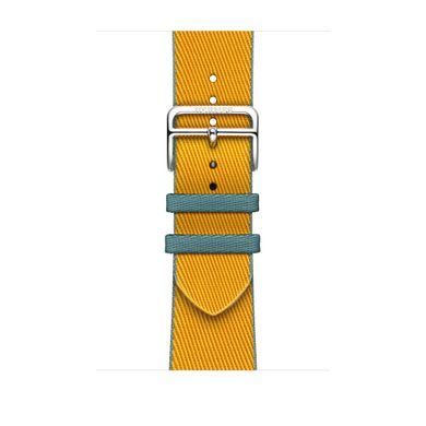 Ремінець Apple Watch Hermès - 45mm Jaune d'Or/Bleu Jean Twill Jump Single Tour (MWQY3)