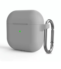 Чохол силіконовий з карабіном для AirPods 4 - Світло-сірий