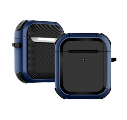 Чохол полікарбонатний з карабіном для AirPods 1 / 2 - Синій
