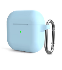 Чохол силіконовий з карабіном для AirPods 4 - Світло-блакитний