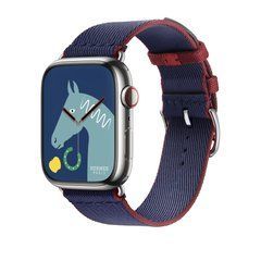 Ремінець Apple Watch Hermès - 45mm Navy/Rouge H Twill Jump Single Tour (MTHJ3)