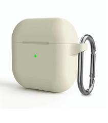 Чохол силіконовий з карабіном для AirPods 4 - Античний білий