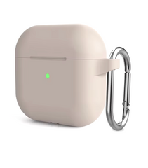 Чохол силіконовий з карабіном для AirPods 4 - Рожевий пісок