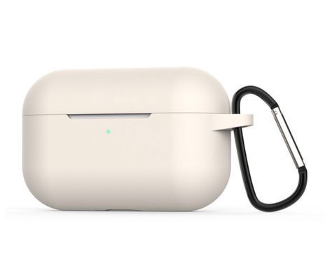 Античний білий силіконовий чохол з карабіном для AirPods Pro 1