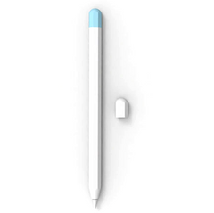 Силиконовый чехол для Apple Pencil 2 / Pro - белый с голубым