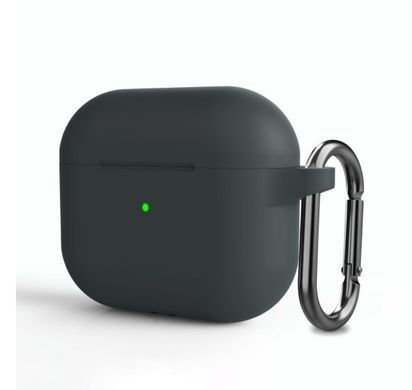 Темно-сірий силіконовій чехол з карабіном для AirPods 3