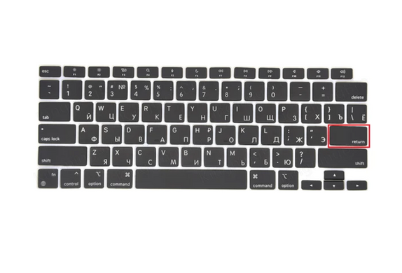 Накладка на клавиатуру с русскими символами для MacBook Air 13.3" M1 2020 (US Enter)