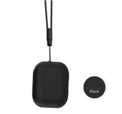 Чорний силіконовий чохол з ремінцем для AirPods Pro 2