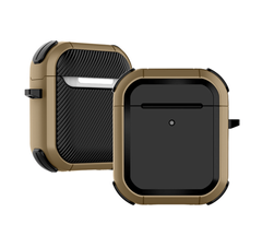 Чохол полікарбонатний з карабіном для AirPods 1 / 2 - Коричневий