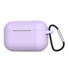 Фиолетовый силиконовый чехол с карабином для AirPods Pro 1
