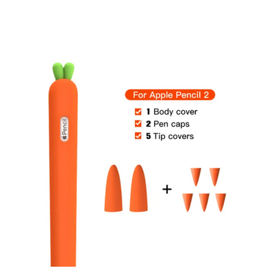 Чехол силиконовый для Apple Pencil 2 - Морковка